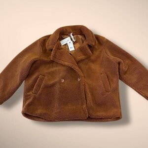 NY Collection Women's Teddy Jacket in Rich Brown